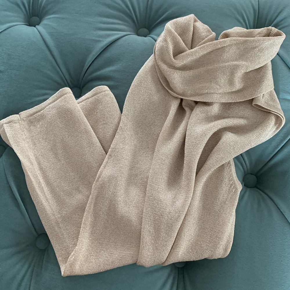 Gold Cowl Neck Sleeveless Sweater